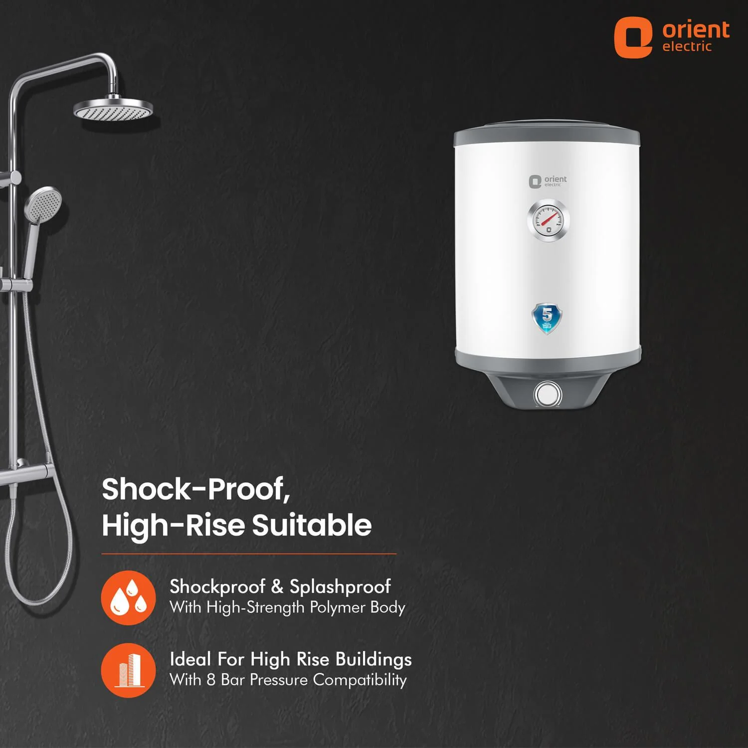 Aquanaut Water Heater (Geyser) | 5-Star Rated | Free Installation | Temperature Indicator | High-Rise Compatible - Image 3