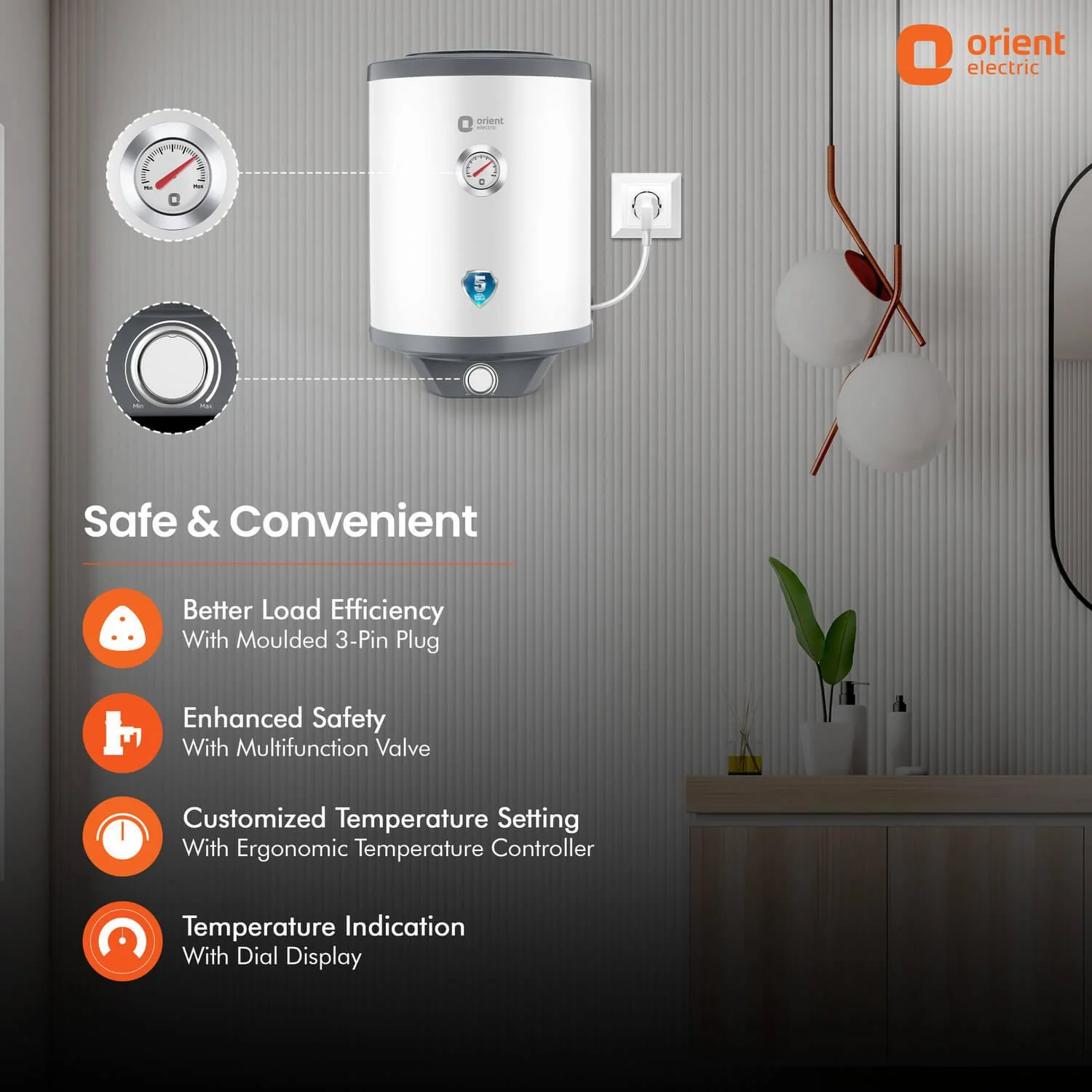 Aquanaut Water Heater (Geyser) | 5-Star Rated | Free Installation | Temperature Indicator | High-Rise Compatible - Image 5