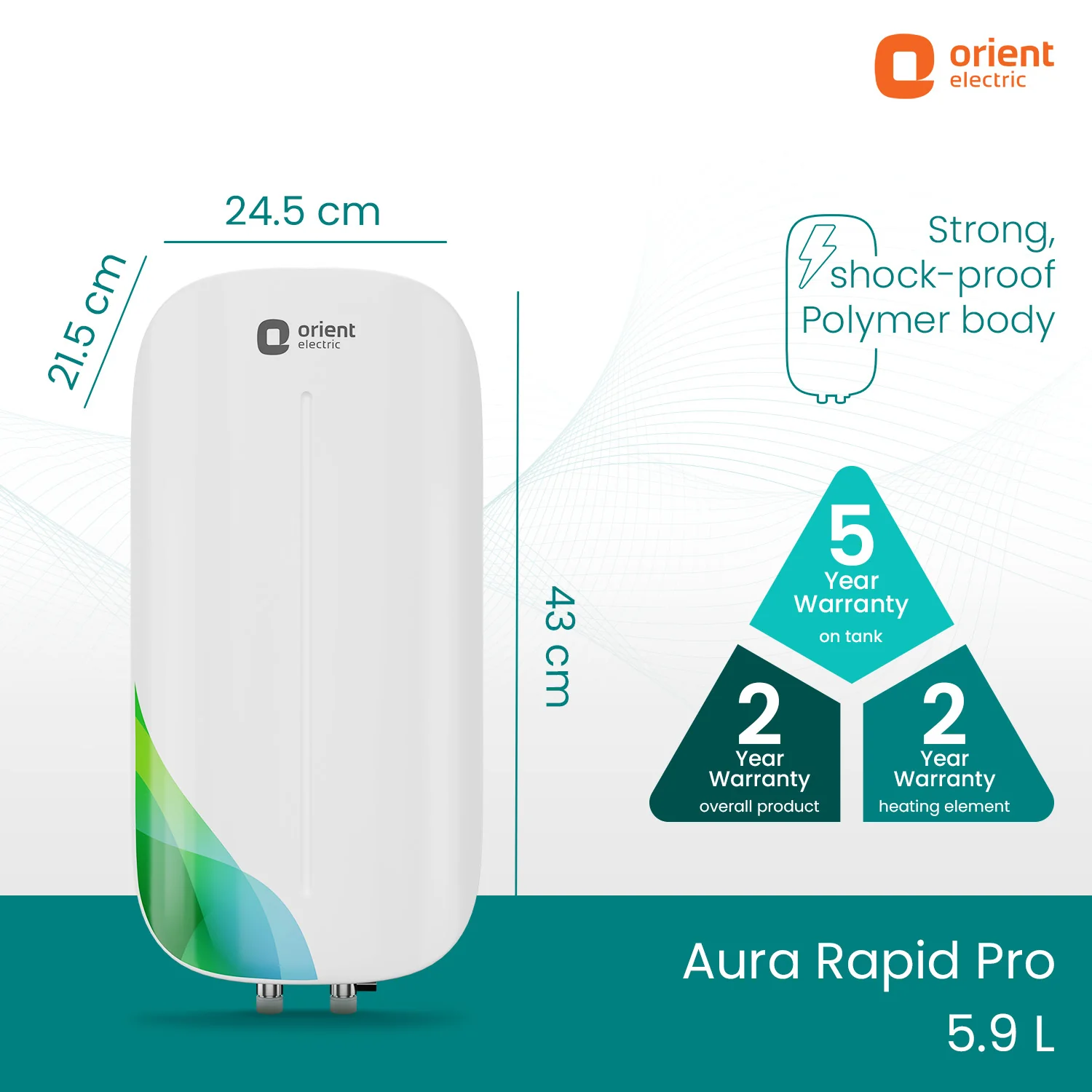 Aura Rapid Pro 5.9L Instant Water Heater (Geyser) | Bathroom Geyser - Image 6