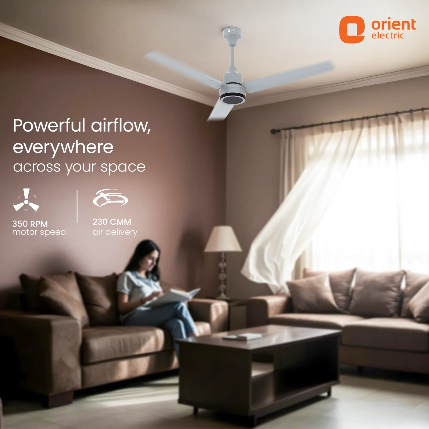 Ecotech Prime CX 5 Star BLDC Ceiling Fan with LED Indicator Light - Image 3