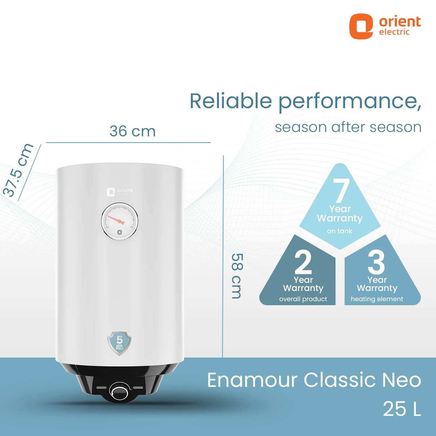 Enamour Classic Neo 5 Star Rated Glassline Tank Storage Water Heater (Geyser) - Image 27