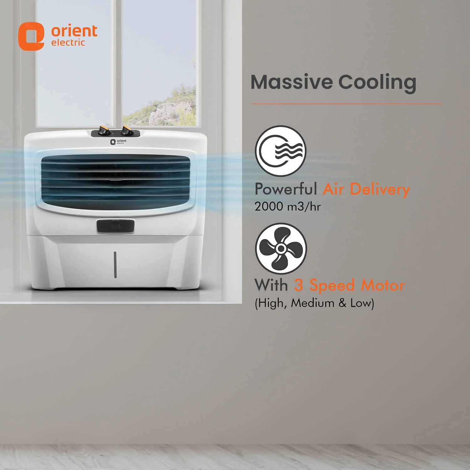 Magicool+ Window 55L Window Air Cooler with Powerful Air Delivery - Image 9